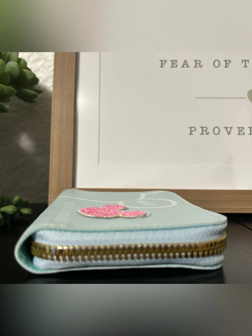 Hello Mouse Pink Sequin Zip Around Wallet